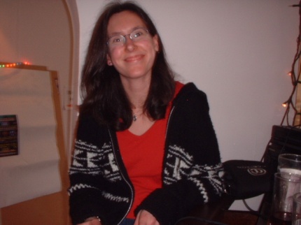 [Photo: Sarah Rayson on the door]